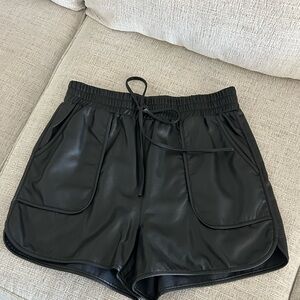 Glam Black faux leather Shorts